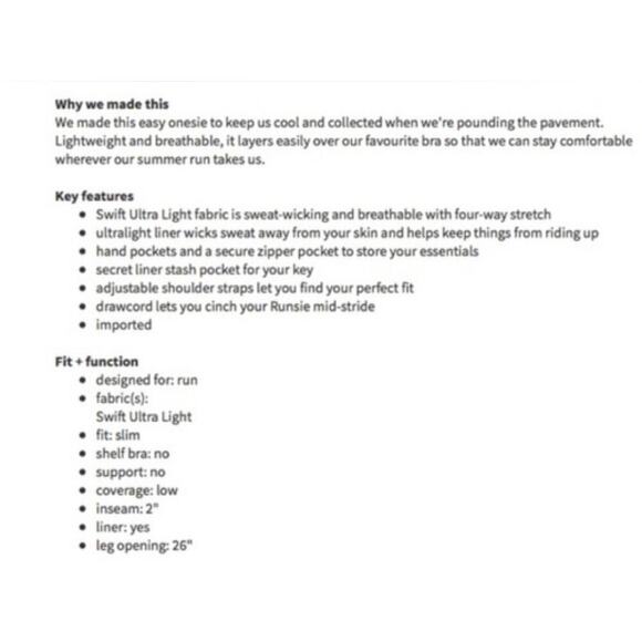 Lululemon The Runsie Flowabunga floral romper black white sz 4 - Picture 9 of 9